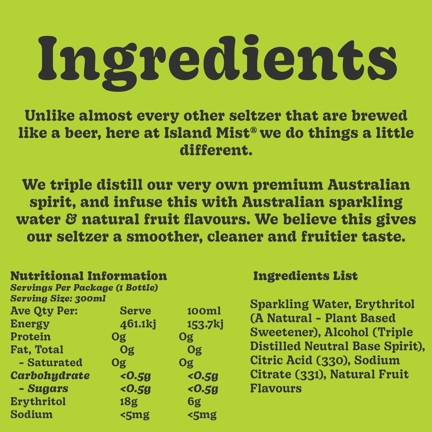 6% Lime - Island Mist® Hard Seltzer - 12 x 300ml