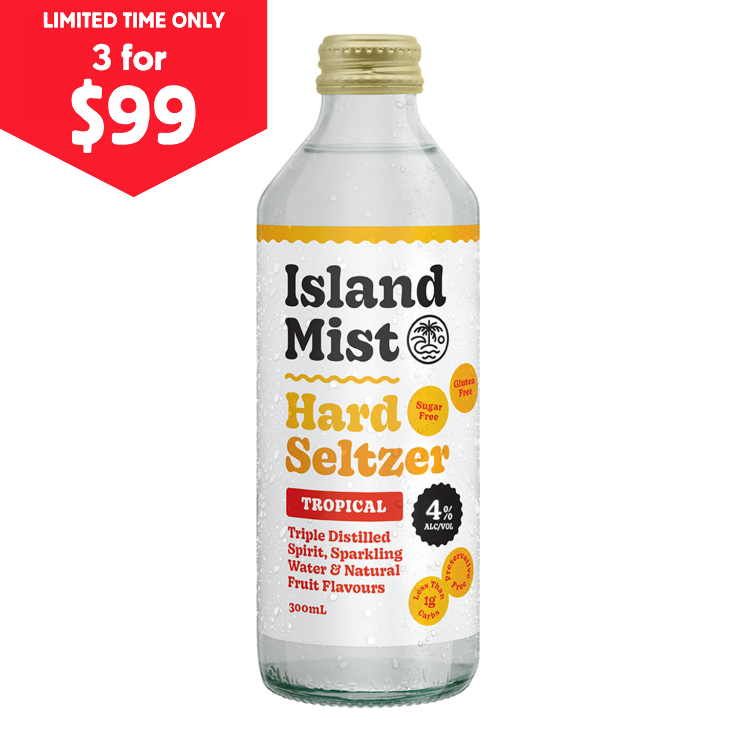 4% Tropical - Island Mist® Hard Seltzer - 12 x 300ml